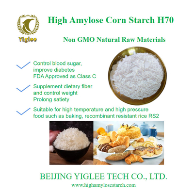 Peking YIGLEE TECH High Amylose Maize Starch H70 RS2 High Amylose Resistant Starch Niet-GGO Low GI Starch